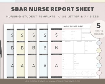 Feuille de rapport de l'infirmière, format SBAR, rapport sur le cerveau de l'infirmière, modèles de soins infirmiers