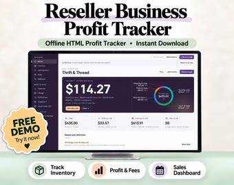 Reseller Business Profit Tracker App and Inventory Management, Offline HTML Web App