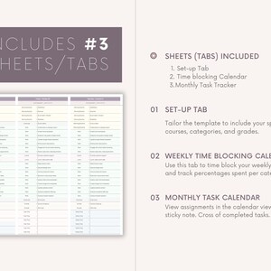 Time Blocking Planner Spreadsheet: Weekly & Monthly Schedule (google ...