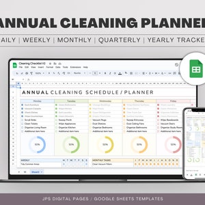 Cleaning Checklist Template: Customizable Google Sheets Schedule (Digital Download)