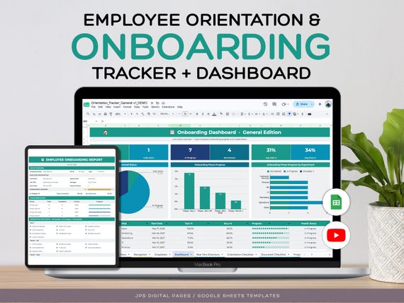 New Employee Onboarding Tracker | HR Manager Checklist (Google Sheets, Excel)