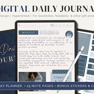Daily Digital Journal: Undated 365 Pages, Stickers, Covers (GoodNotes & Notability)