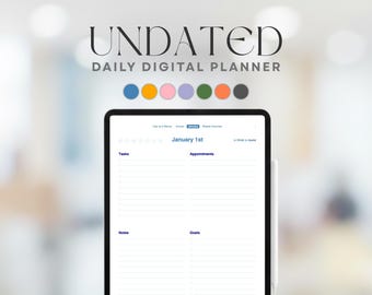 Undated Digital Planner, Minimalist Daily Planner for Goodnotes and Notability