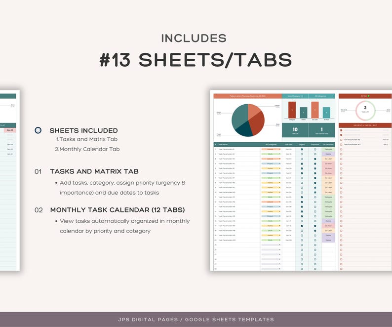 Priority Calander Priority Task Management: Eisenhower Matrix Google Sheets Template - Etsy