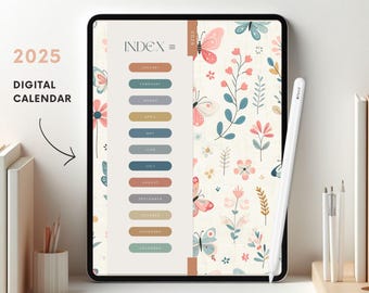 2025 Butterfly Digital Planner: Hyperlinked PDF Calendar (Goodnotes)