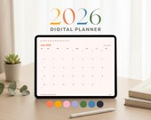 2026 Minimalist Digital Planner: Hyperlinked PDF Calendar (Goodnotes, Notability)