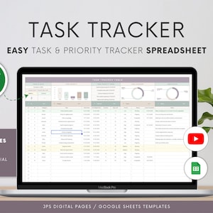 Task Tracker Spreadsheet: Simple To-Do List in Google Sheets (Digital Download)