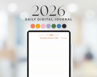 Versão do Diário Digital Minimalista 2026: Diário em PDF com hiperlink (Goodnotes, Notability)