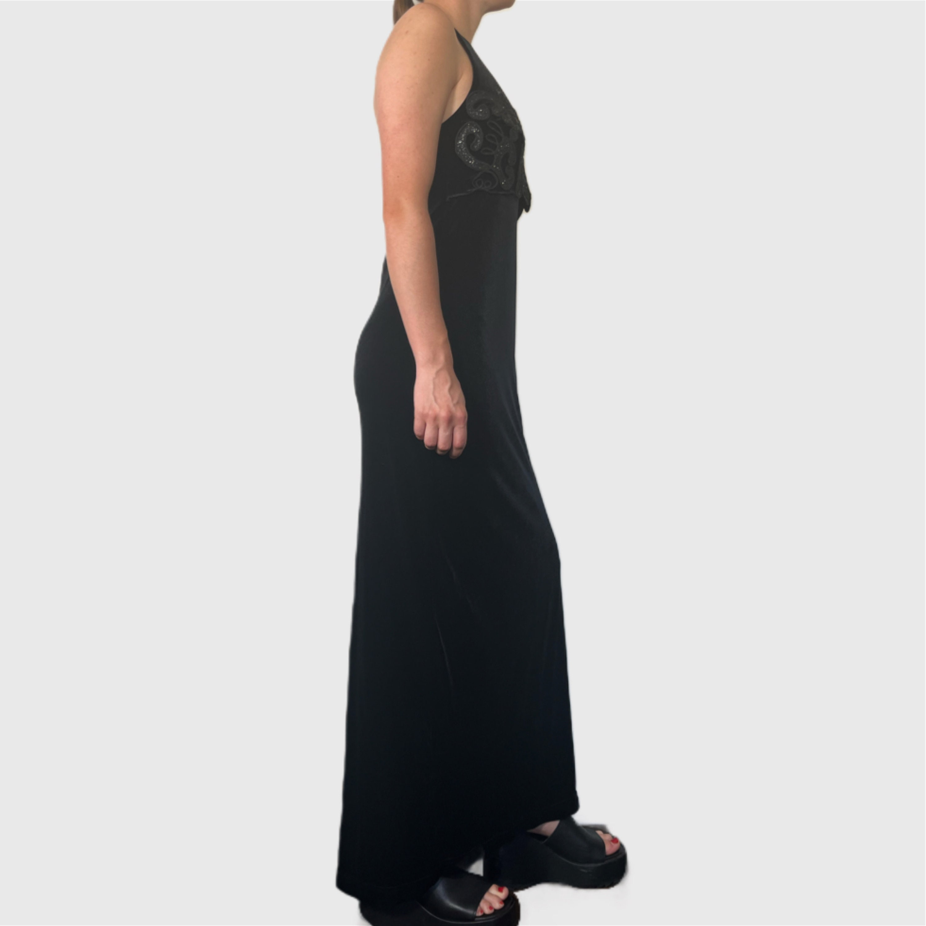Vintage 90s Prom Dress, 1990s Black Velvet Formal Gown - Etsy
