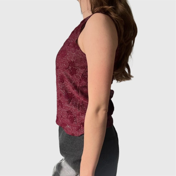 90s Red Textured Tank Top (S)