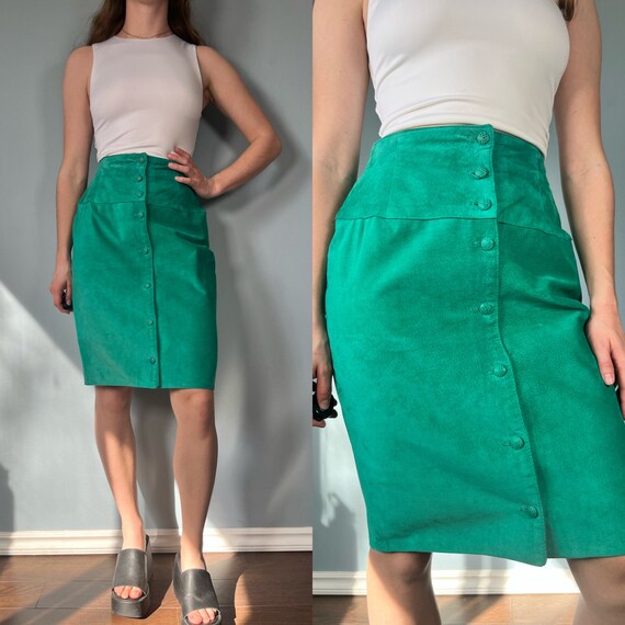 Green midi skirt 80s online