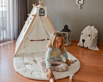 Kid Play tent | White | Size (LxWxH): 108x105x108 cm (42.5"x42.5"x41.3")