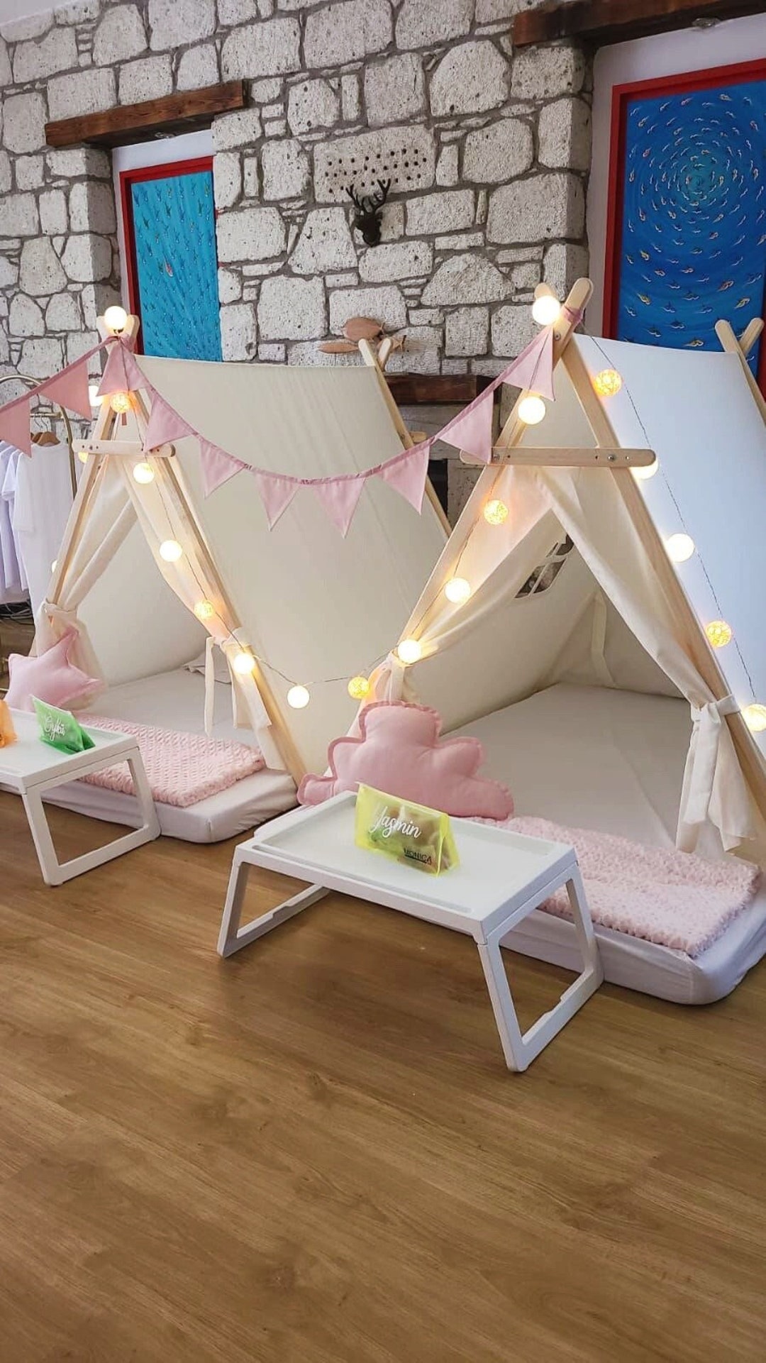 Kids Tipi Hire Glamping Teepee Tent, Sleepover Party Tent, Camping