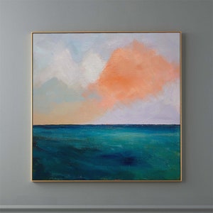 12 x 12 Original Seascape Art Painting Abstract Collectible