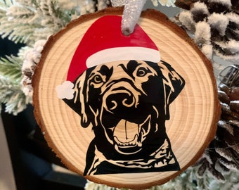 Labrador Retriever Santa Ornament