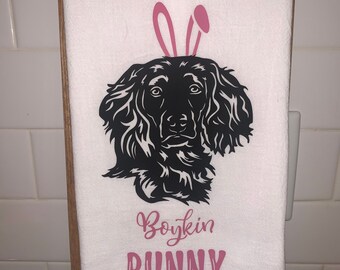Boykin Spaniel Easter Bunny Kitchen Towel