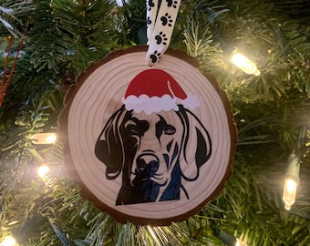 Weimaraner Santa Ornament