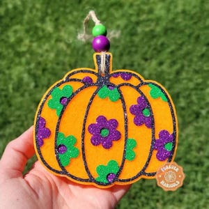 Floral Pumpkin Car Freshie | Fall Car Air Freshener