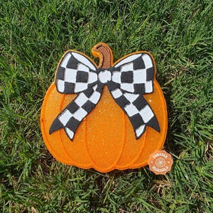 Pumpkin Car Freshie with Bow | Fall Car Air Freshener