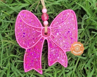 Bow Car Freshie: Sparkly Girly Car Air Freshener