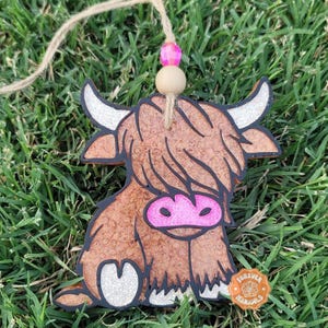 Ambientador para coche Highland Cow / Perlas aromáticas Highland Cow / Ambientador para coche Moo / Ambientador para coche / Decoración perfumada para coche