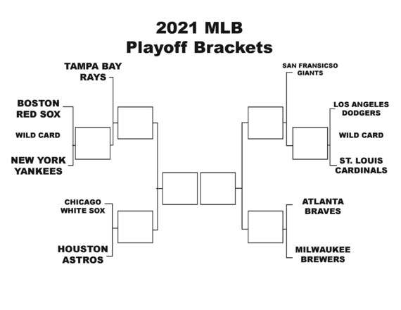 2021 MLB Baseball Playoffs Brackets 