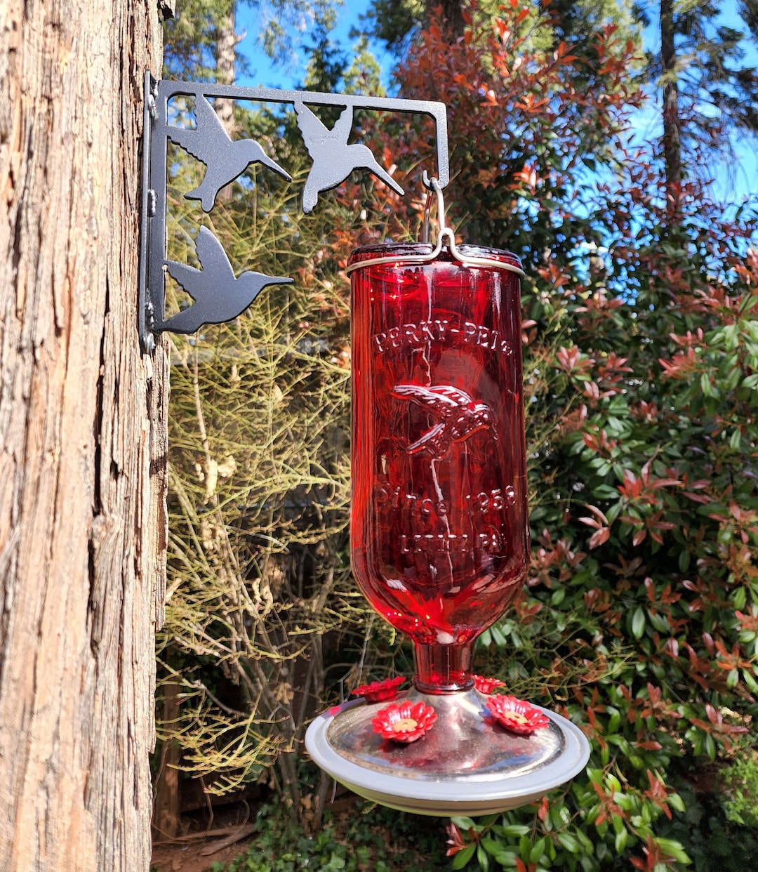 Hummingbird Feeder Holder Etsy