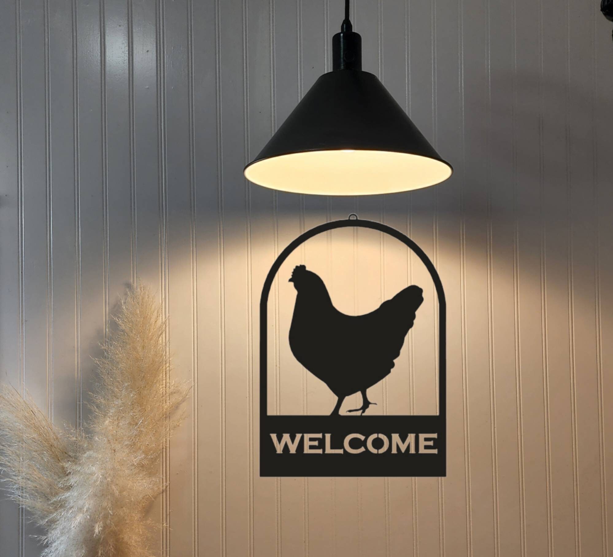 Personalized Garden Chicken Metal Sign JN303 95O57