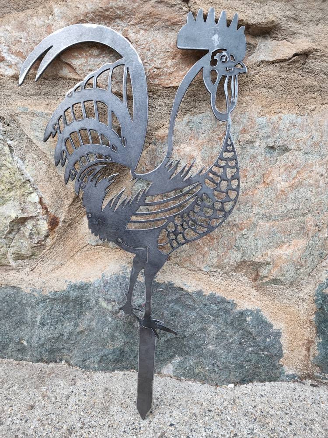 Rooster Yard Decor Metal Rooster Yard Art Chicken Yard Art Etsy