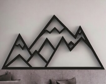 Mountain Metal Wall Art | Geometric Mountains | Mountain Decor | Metal Wall Hanging | Mountain  Adventure Themed