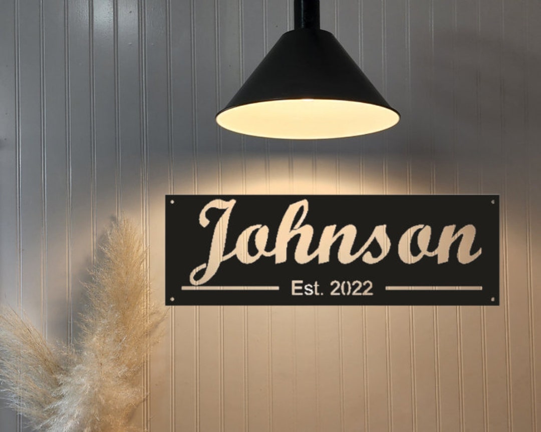 Personalized Cursive Metal Sign Custom Metal Sign Outdoor Etsy