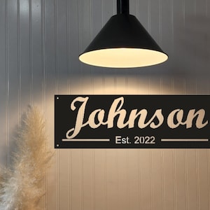 Personalized Cursive Metal Sign, Custom Metal Sign, Outdoor Signs, Family Name Sign Metal, Last Name Metal Sign, Est. Sign