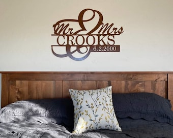 Personalized Wedding Gift Idea|Infinity Metal Sign| Mr. and Mrs. Names |Anniversary | Wedding Date Sign | Newly Wed Gift| Bridal Shower Gift