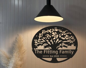 Árbol de la vida / Signo personalizado / Signo de metal / Decoración de la pared / Signo de metal del árbol de la vida / Signo al aire libre / Signo de boda