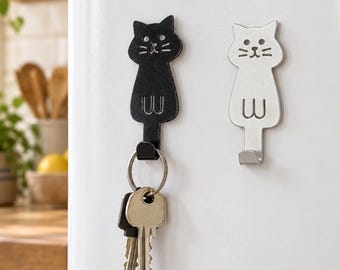 Magnetic Cat Hook for Fridge, Cat Shaped Metal Key Holder