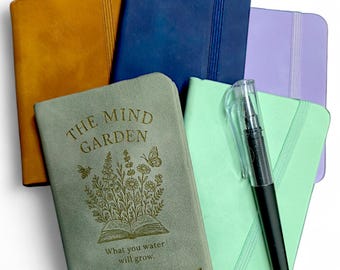Personalised Mini Pocket Journal: Engraved Soft-Touch Notebook with Pen