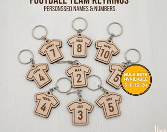 Personalised football Shirt keyring, Any Name Number football shirt, football team keyrings, Personalised football Gifts, Party Favours