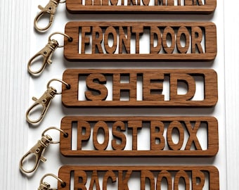 Personalised Walnut Keyring: Laser-Cut Wood Key Fob