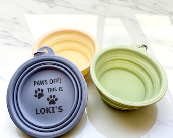Personalised Dog Travel Bowl – Collapsible & Portable Silicone Pet Water Bowl | Gift for Dog Mum