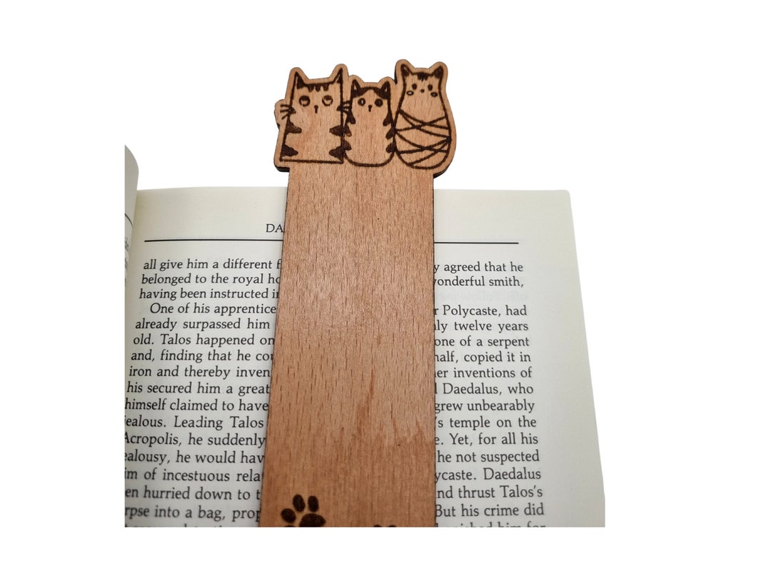 Funny Cats Bookmark Wooden Bookmarks Cat Bookmark Reading Etsy UK
