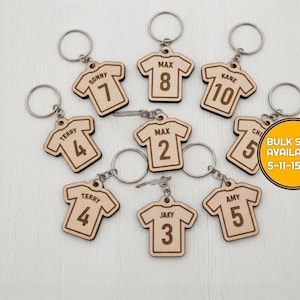 Personalised football Shirt keyring, Any Name Number football shirt, football team keyrings, Personalised football Gifts, Party Favours