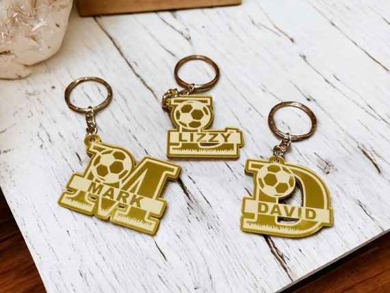 Personalised Football Keyring Party Bag Fillers Birthday Party Favours Football Keychains Birthday Party Gifts Satin Gold Acrylic Etsy