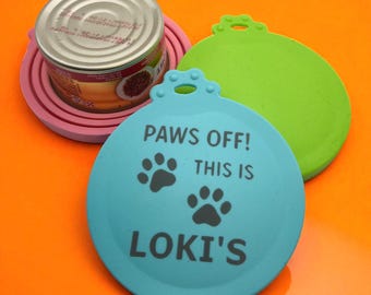 Pet Food Can Lid – Silicone, Personalised, Laser-Engraved Name