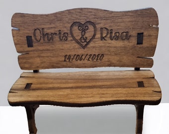 Personalised Anniversary Gift | Custom Engraved Couples' Names | Anniversary & Wedding Gift | Handcrafted Love Seat