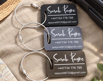 Personalised Luggage Tag, Custom Engraved Acrylic  Bag Tag For Travel