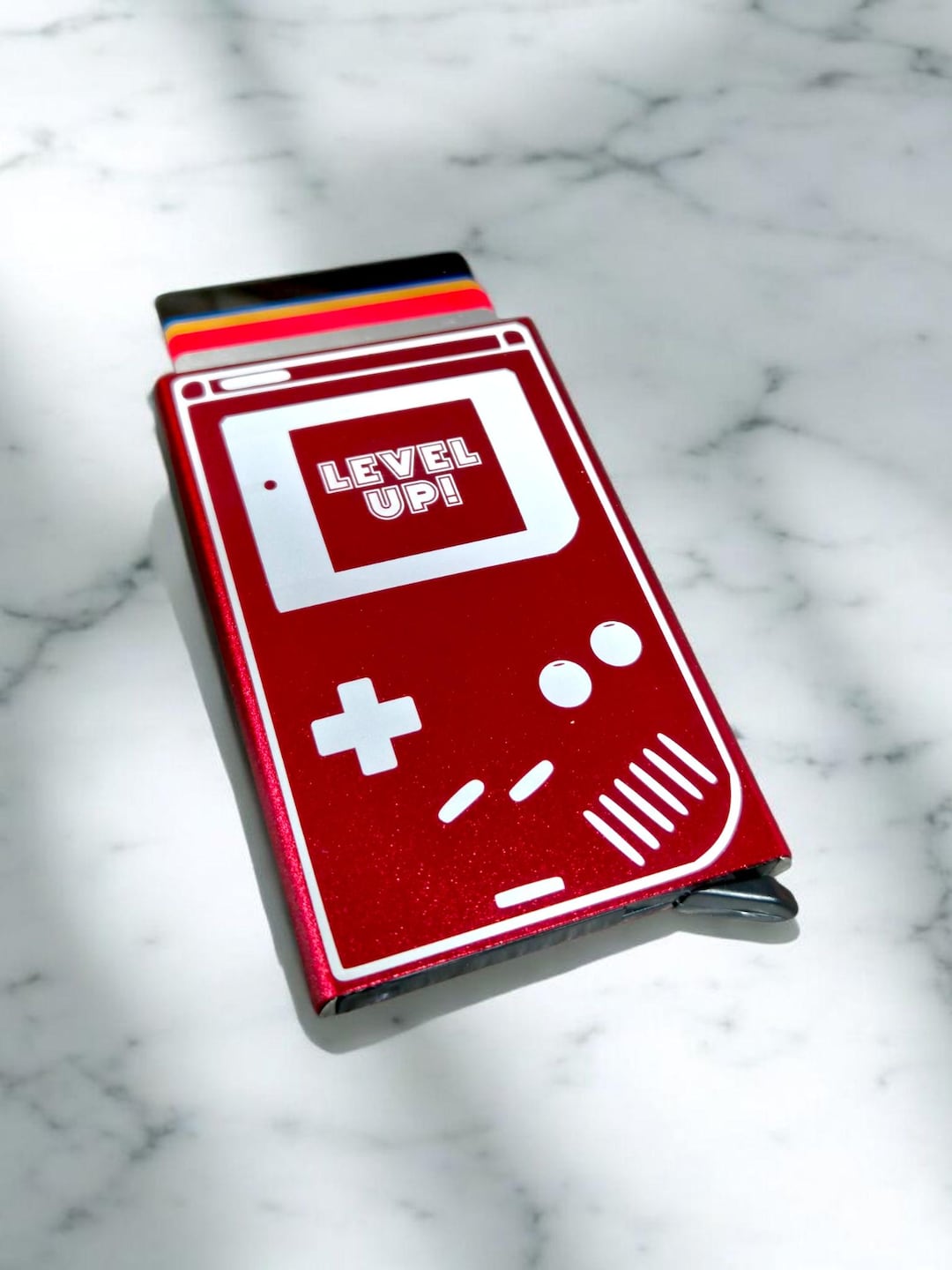 Retro Gamer Card Wallet: RFID Blocking Aluminum Wallet, 'level Up ...