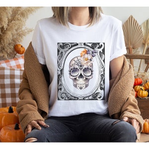 Sugar Skull T-Shirt  |  La Catrina Skull Shirt, Day of the Dead Tee, Autumn Fall T Shirt