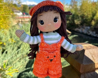 Muñeca de ganchillo en venta, muñeca Amigurumi hecha a mano, muñeca rellena, muñeca de ganchillo terminada