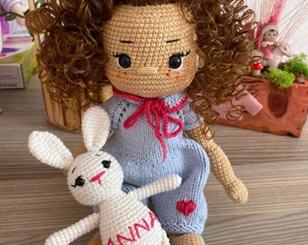 Personalized Crochet Doll, Amigurumi Doll For Sale, Handmade Amigurumi Dolls, Crochet Doll Finished, Waldorf inspired Doll