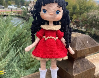 Gehäkelte Prinzessin Puppe, handgemachte Amigurumi-Puppe zum Verkauf, Amigurumi-Puppe, gehäkelte gefüllte Puppe, Mädchen als Geschenk